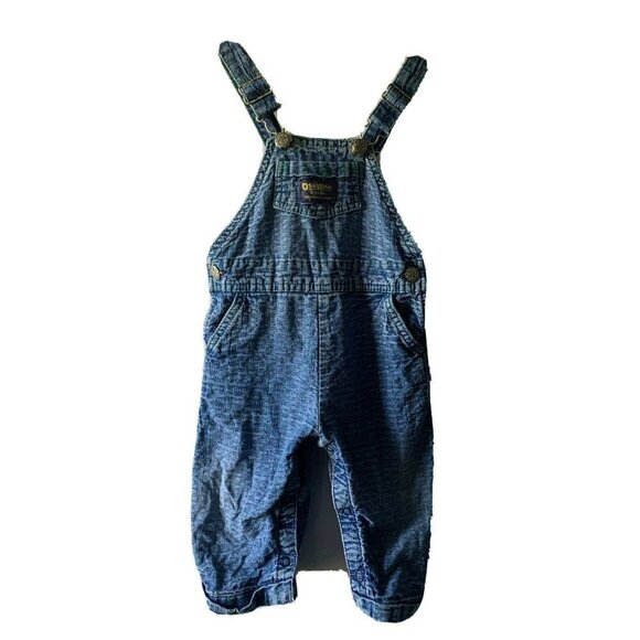 vintage oshkosh overalls denim vestbak Baby 18 Months Made In USA - Picture 1 of 8